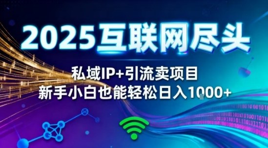 2025网创尽头王炸项目！私域IP+精准引流，新手小白在家躺賺日入1k，零经验也能上手【揭秘】-聊项目