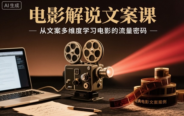 电影解说文案课，从文案多维度学习电影的流量密码-聊项目