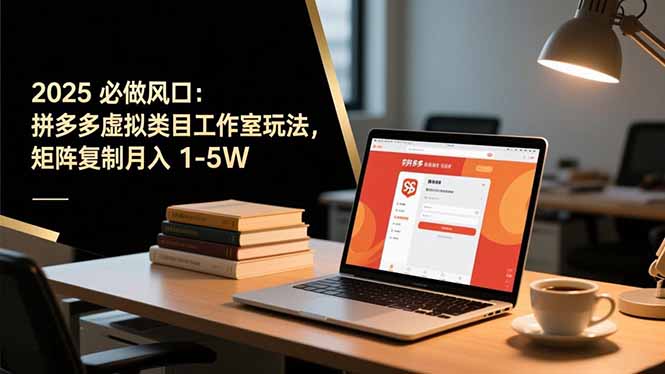 2025 必做风口：拼多多虚拟类目工作室玩法，矩阵复制月入 1-5W-聊项目