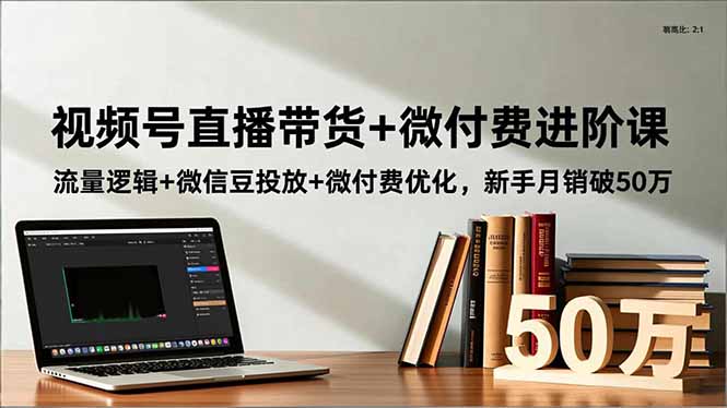 视频号直播带货+微付费进阶课：流量逻辑+微信豆投放+微付费优化，新手月销破50万-聊项目
