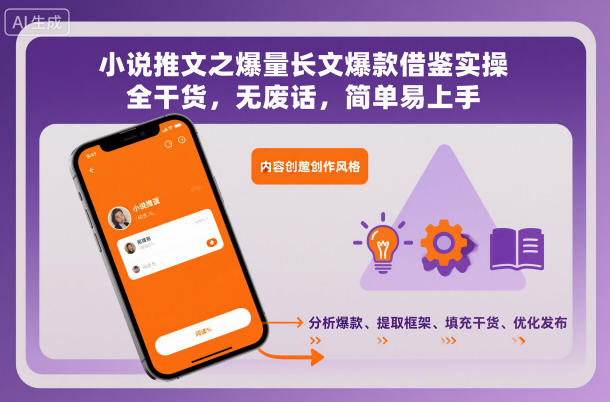 小说推文之爆量长文爆款借鉴实操，全干货，无废话，简单易上手-聊项目