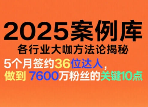 2025案例库，收录各行业大咖的方法论，各行业大咖方法论揭秘-聊项目