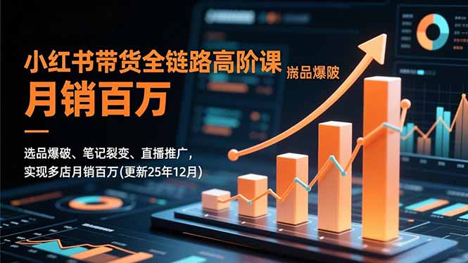 小红书带货全链路高阶课，选品爆破、笔记裂变、直播推广，实现多店月销百万(更新25年12月-聊项目