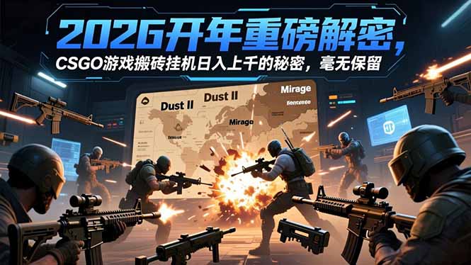 2026开年重磅解密，CSGO游戏搬砖挂机日入上千的秘密，毫无保留-聊项目