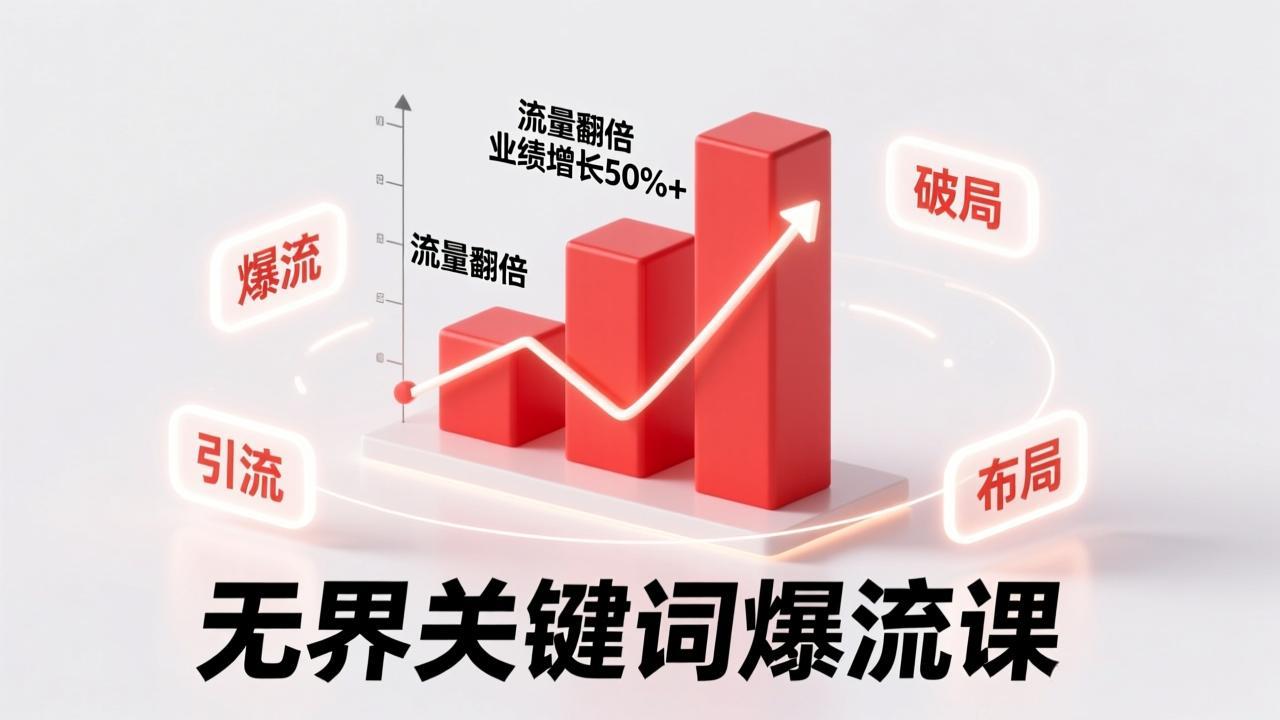 无界关键词爆流课，破局布局逻辑、阶段精准引流，实现流量翻倍，店铺业绩增长50%+。-聊项目