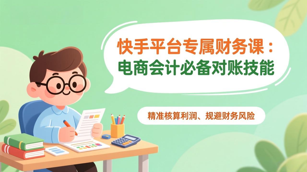 快手平台专属财务课：电商会计必备对账技能，精准核算利润、规避财务风险-聊项目