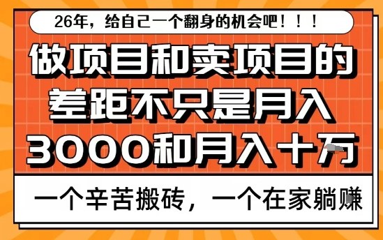 为什么卖项目能轻松月入10个W，而做项目却真正賺不到什么钱？原因竟然是这个！【揭秘】-聊项目
