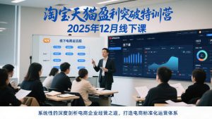 淘宝天猫盈利突破特训营25年12月线下课,系统性的深度剖析电商企业经营之道,打造电商标准化运营体系-聊项目