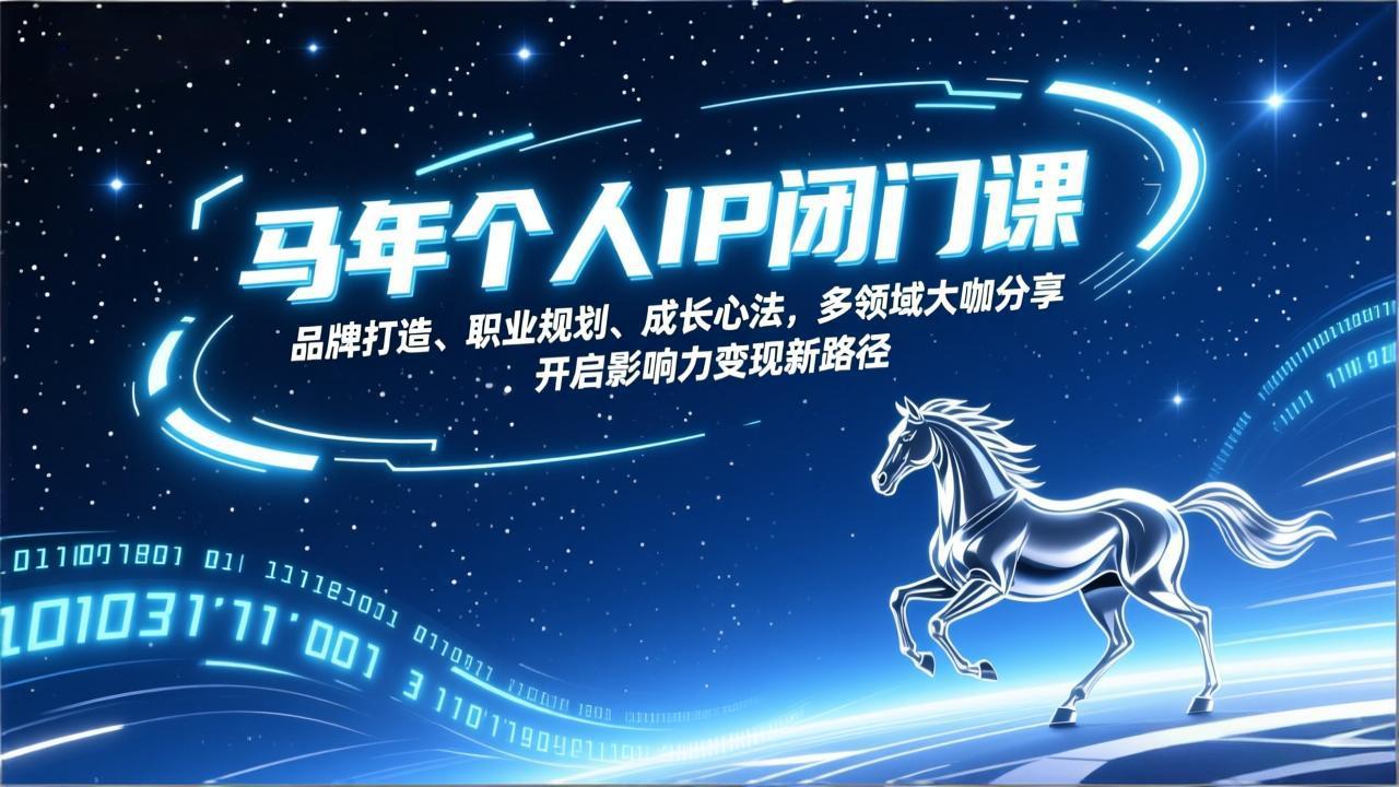 马年个人IP闭门课，品牌打造、职业规划、成长心法，多领域大咖分享，开启影响力变现新路径-聊项目
