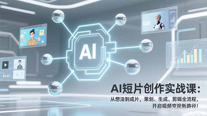 AI短片创作实战课：从想法到成片，策划、生成、剪辑全流程，开启视频变现新路径！-聊项目