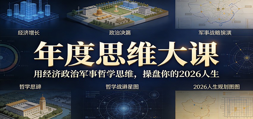 年度思维大课，用经济政治军事哲学思维，操盘你的2026人生-聊项目