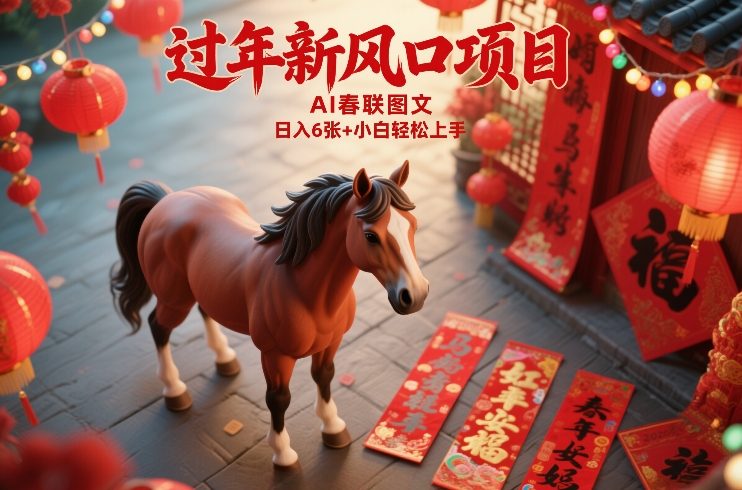 过年新风口项目，用ai春联图文，日入6张+小白轻松上手【揭秘】-聊项目