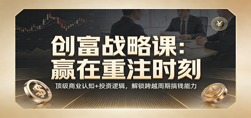 《创富战略课：赢在重注时刻》顶级商业认知+投资逻辑，解锁跨越周期搞钱能力-聊项目
