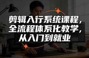 剪辑入行系统课程，全流程体系化教学，从入门到就业-聊项目