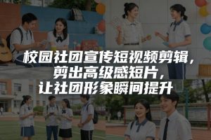 校园社团宣传短视频剪辑，剪出高级感短片，让社团形象瞬间提升-聊项目