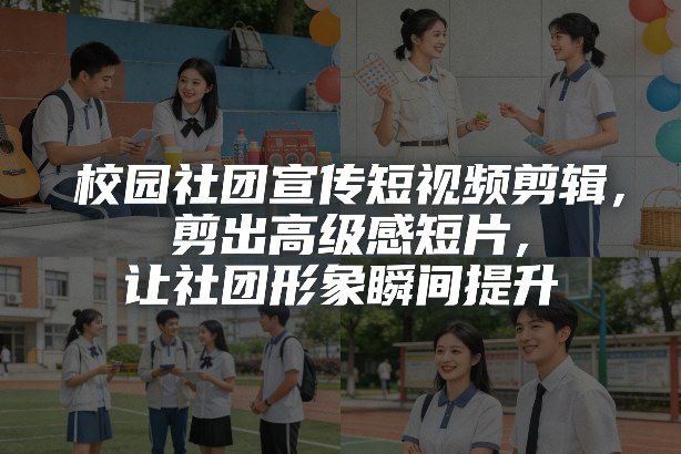 校园社团宣传短视频剪辑，剪出高级感短片，让社团形象瞬间提升-聊项目