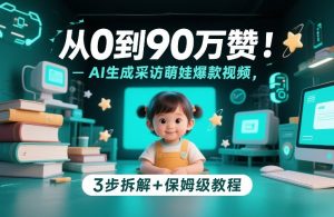 从0到90万赞：AI生成采访萌娃爆款视频，3步拆解+保姆级教程-聊项目