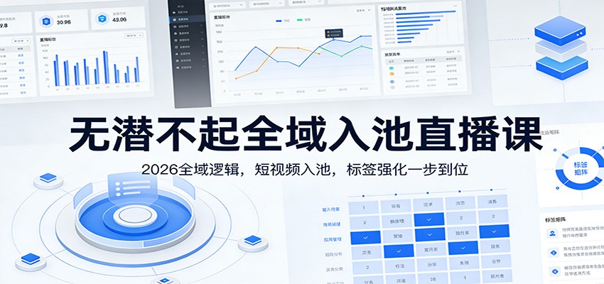无潜不起全域入池直播课：2026全域逻辑，短视频入池，标签强化一步到位-聊项目