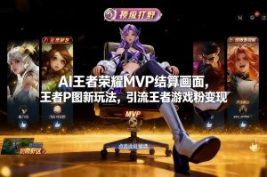 AI王者荣耀MVP结算画面，王者P图新玩法，引流王者游戏粉变现-聊项目