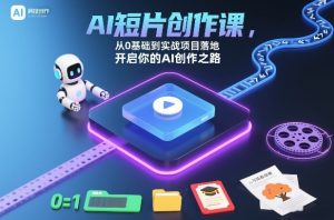 AI短片创作课,从0基础到实战项目落地,开启你的AI创作之路(更新)-聊项目