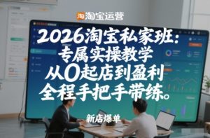 2026淘宝私家班:专属实操教学,从0起店到盈利,全程手把手带练(更新26年2月)-聊项目