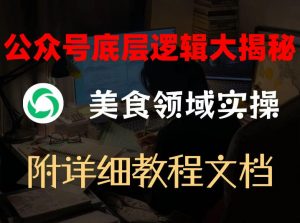 公众号底层逻辑大揭秘，重美食领域实操，附赠详细文档-聊项目
