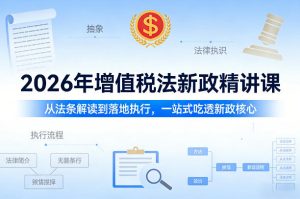 2026年增值税法新政精讲课,从法条解读到落地执行,一站式吃透新政核心-聊项目