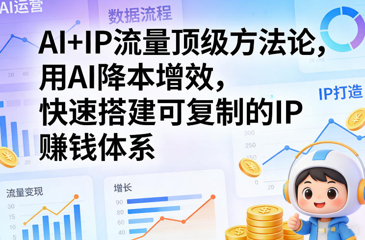 AI+IP流量顶级方法论，用AI降本增效，快速搭建可复制的IP賺钱体系-聊项目