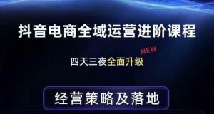 抖音电商全域运营进阶课程,经营策略及落地,全链路拆解直击底层逻辑-聊项目