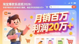 淘宝爆款实战班-2026年3月更新:手把手教你打造月销百万爆款,稳定月利润突破20万+-聊项目