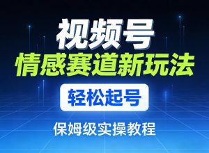 视频号情感赛道新玩法，轻松起号，保姆级实操教程-聊项目