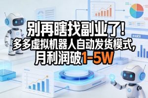 别再瞎找副业了！多多虚拟机器人自动发货模式，月利润破1-5W【揭秘】-聊项目