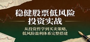 稳健股票低风险投资实战:从投资哲学到买卖策略,低风险盈利体系完整搭建-聊项目