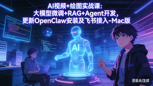 AI视频+绘图实战课:大模型微调+RAG+Agent开发,更新OpenClaw安装及飞书接入-Mac版-聊项目