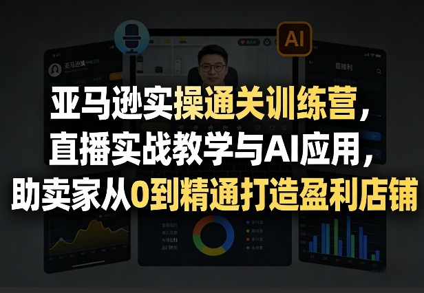 亚马逊实操通关训练营，直播实战教学与AI应用，助卖家从0到精通打造盈利店铺(更新3月)-聊项目