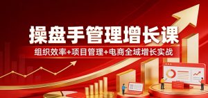 操盘手管理增长课：组织效率+项目管理+电商全域增长实战-聊项目