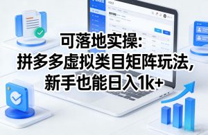 可落地实操：拼多多虚拟类目矩阵玩法，新手也能日入1k+【揭秘】-聊项目