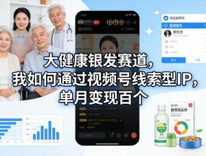 大健康银发赛道,我如何通过视频号线索型IP,单月变现百个-聊项目