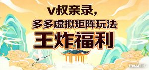 v叔亲录，多多虚拟矩阵玩法，王炸福利限时领取-聊项目