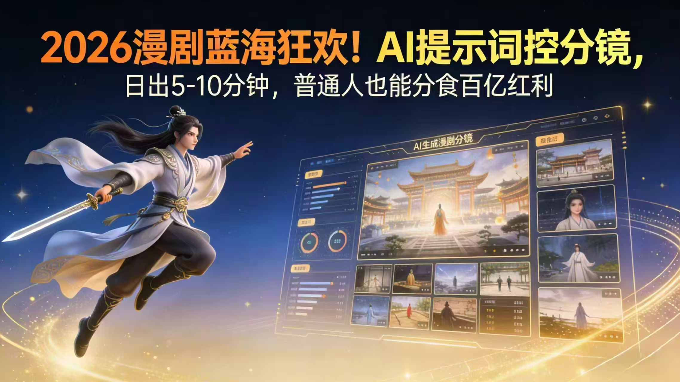 2026漫剧红利实锤！ AI 提示词控分镜， 普通人也能轻松月入过万-聊项目