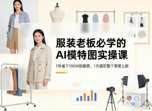 服装老板必学的AI模特图实操课，1年省下100W拍摄费，1天搞定整个季度上新-聊项目