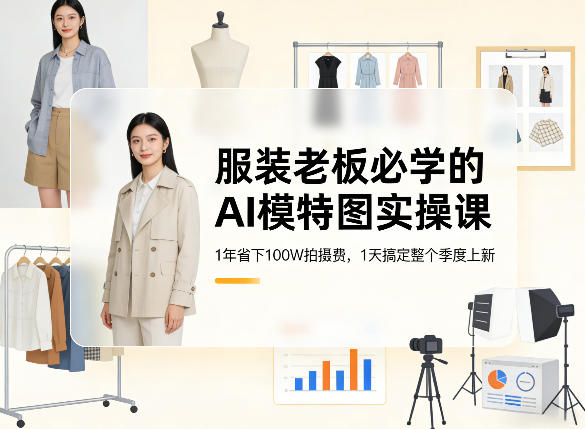 服装老板必学的AI模特图实操课，1年省下100W拍摄费，1天搞定整个季度上新-聊项目
