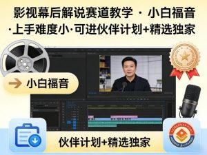某大佬的影视幕后解说赛道教学,小白福音,上手难度小,可进伙伴计划+精选独家-聊项目