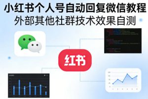 小红书个人号自动回复微信教程，外部其他社群技术，效果自测-聊项目