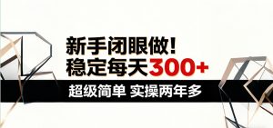 新手闭眼做，稳定每天300+，超级简单，实操两年多 ！-聊项目