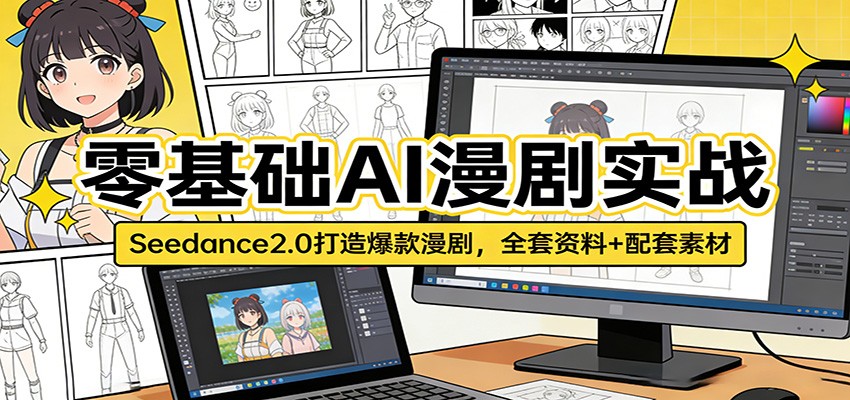 零基础AI漫剧实战：Seedance2.0打造爆款漫剧，全套资料+配套素材-聊项目