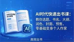 AI时代7天闪电出书课：教你选题、书名、大纲、润色、封面、预售，零基础变身个人作家-聊项目