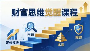 财富思维觉醒第十期:3天大课四大模块,精准定位问题看清本质,扫清人生障碍-聊项目