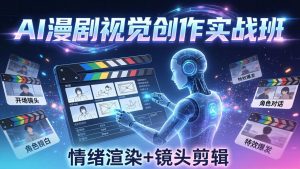 AI漫剧视觉导演思维实战班，从脚本到成片全掌握，分镜设计情绪渲染一站学会-聊项目