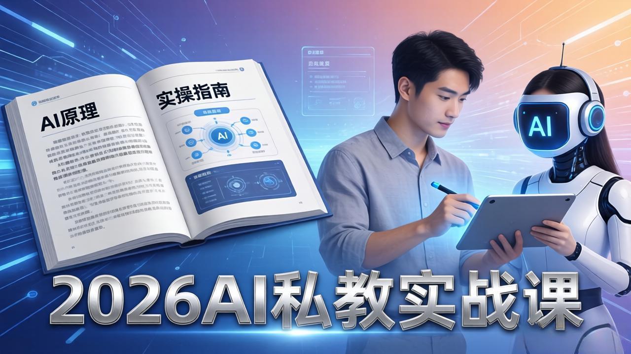 2026AI私教实战课：从AI原理到全场景实操，零基础学会用AI提效+单人单干创业-聊项目